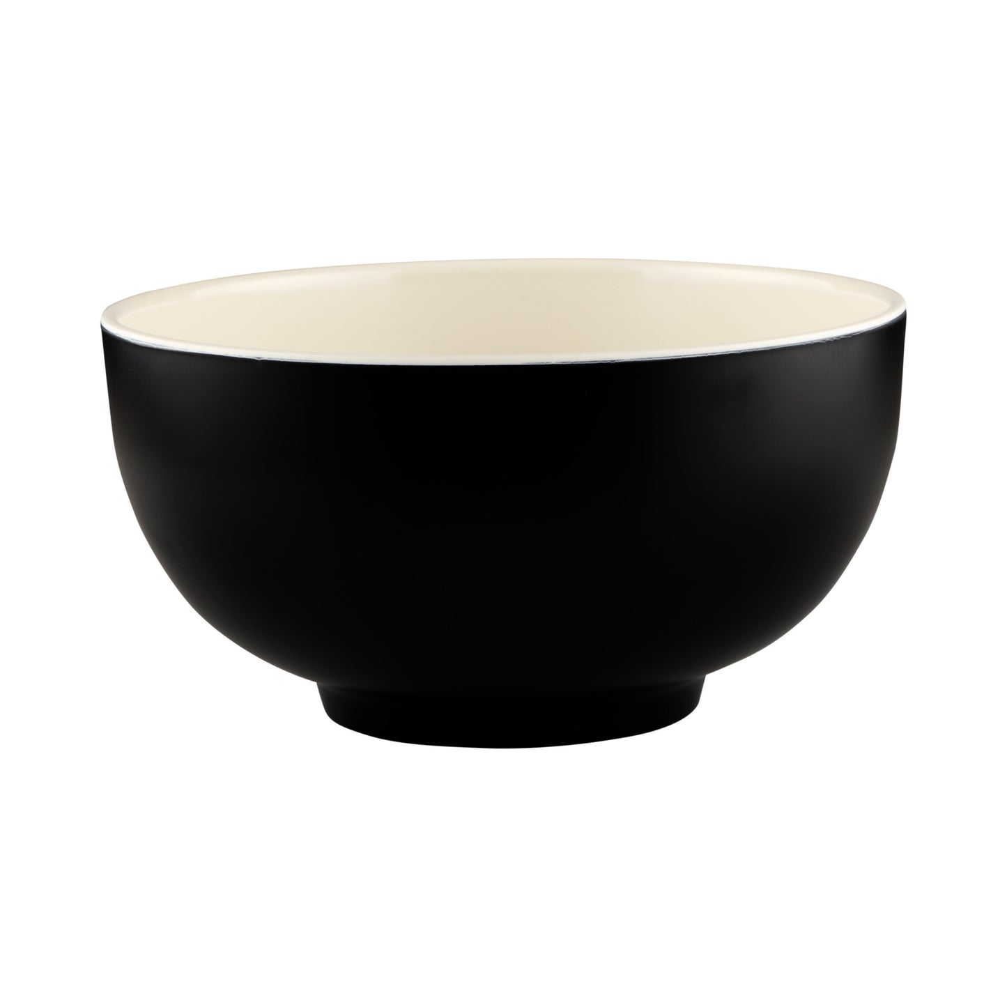 Melamine Round Two-Tone Bowl - Ebony Outside, Sand Inside