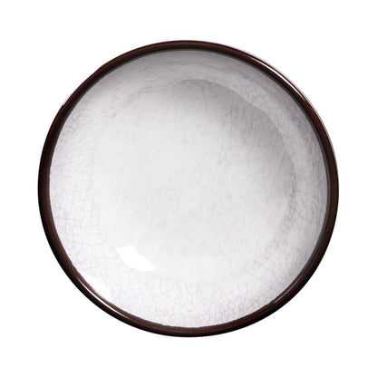 Melamine Small Round Crackle Bowl - White