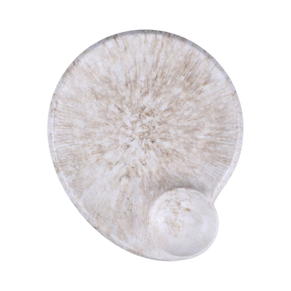 Melamine Square Chip & Dip Plate - Brown Marble