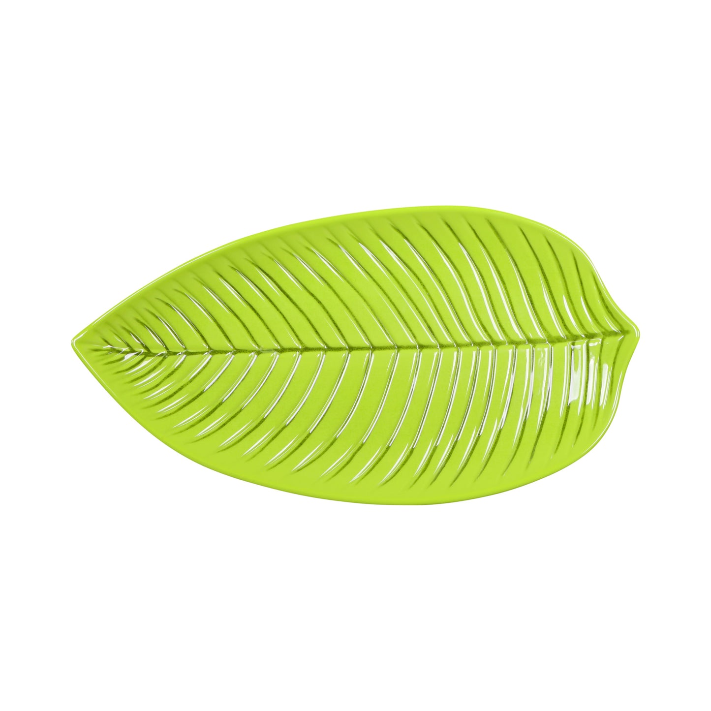 Melamine Large Leaf Platter - Design Green
