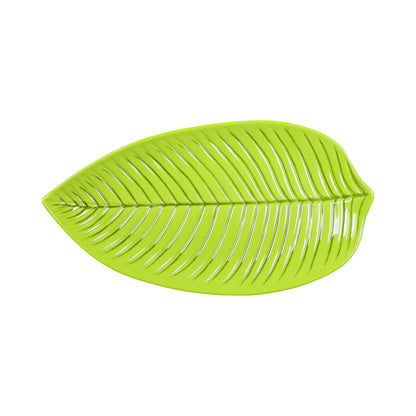 Melamine Large Leaf Platter - Design Green