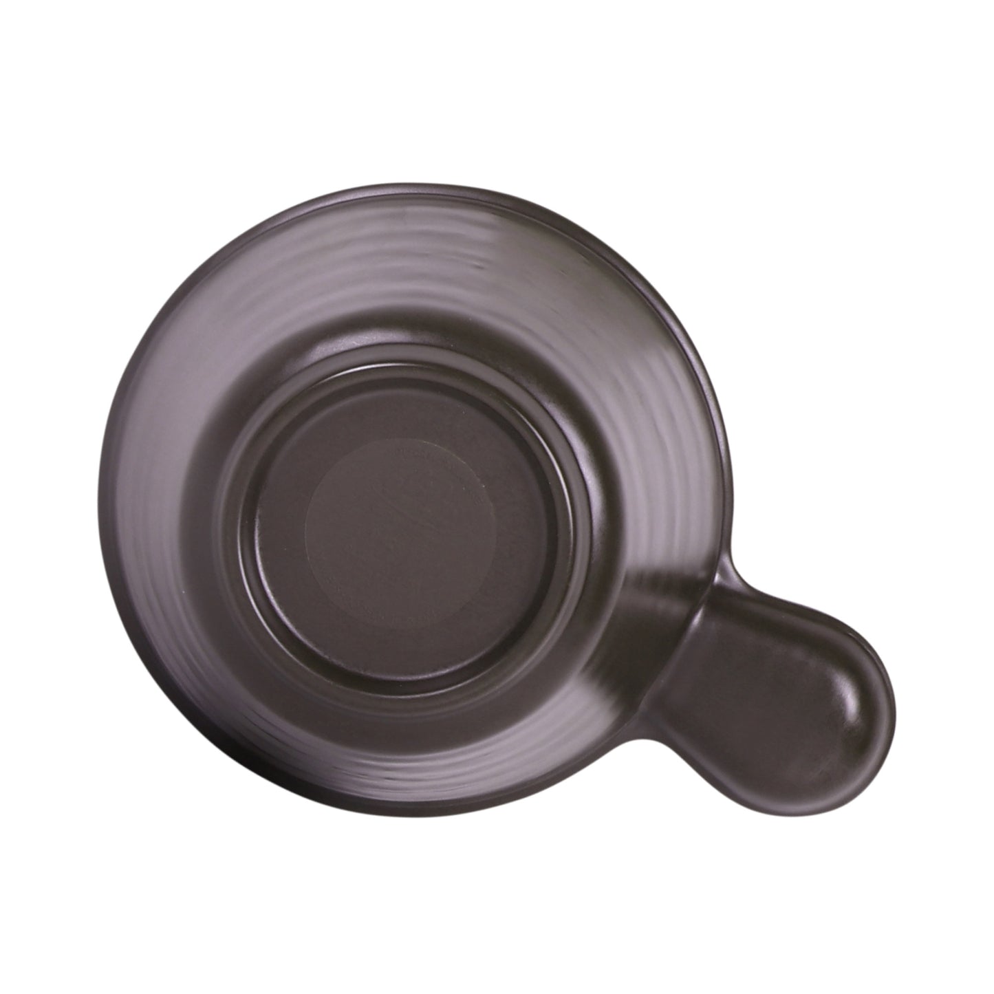 Melamine Bowl w/ 1 1/2" Handle - Chocolate Matte Outside/Lapis Gloss Inside