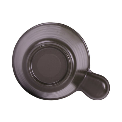Melamine Bowl w/ 1 1/2" Handle - Chocolate Matte Outside/Lapis Gloss Inside