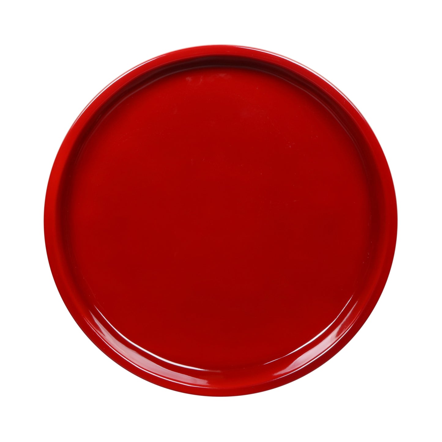 Melamine Round Coupe Plate - Red Glaze