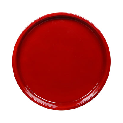 Melamine Round Coupe Plate - Red Glaze