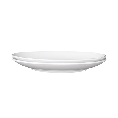 Melamine Round Plate - White w/ Black Trim
