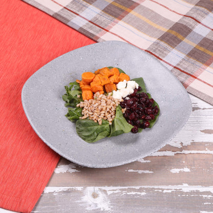 Melamine Square Plate w/ Rounded Edges - Granite Stone