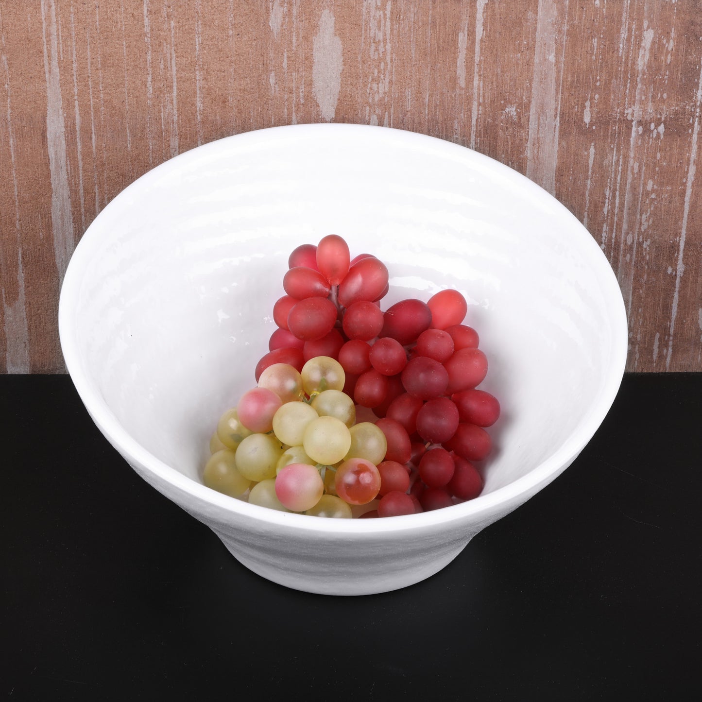 Melamine Angled Bowl - White Gloss Inside/White Matte Outside