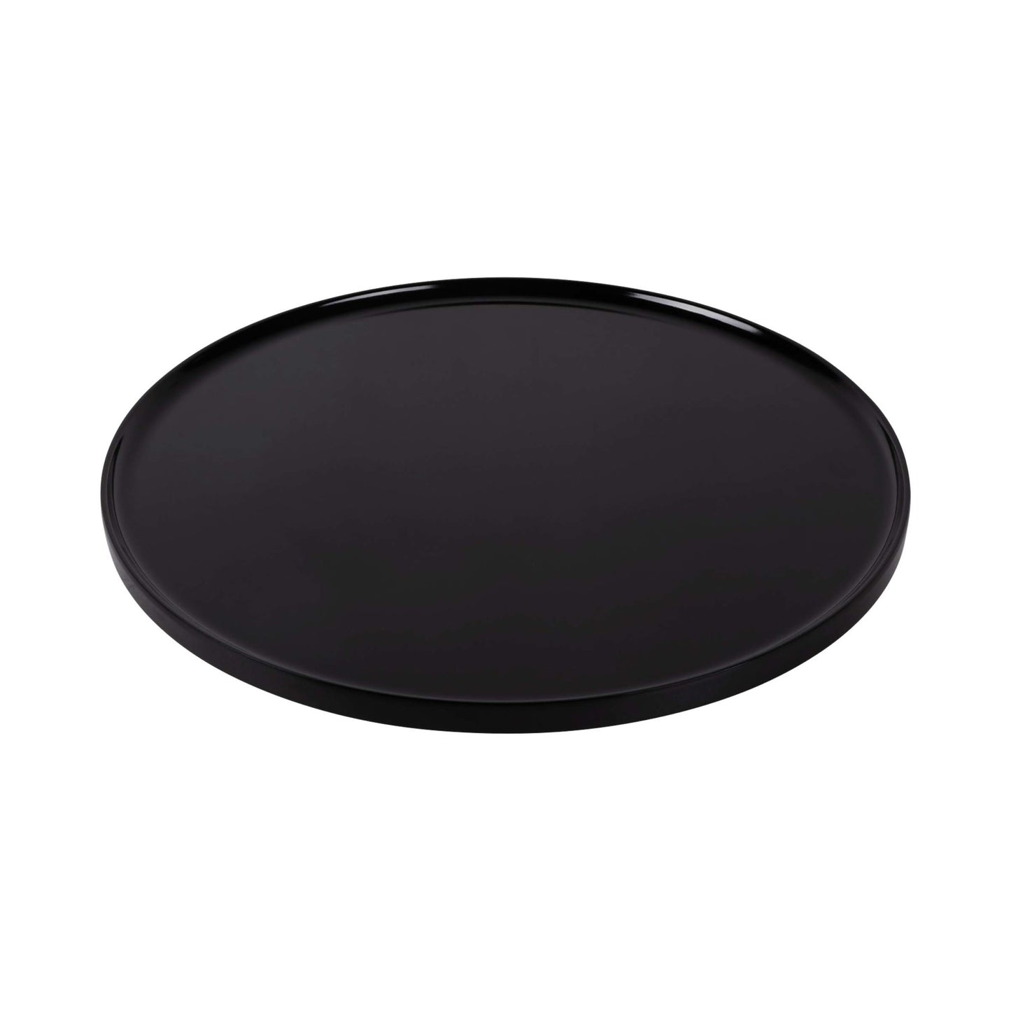 Melamine Round Plate With Rim - Black