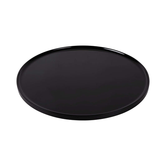Melamine Round Plate With Rim - Black