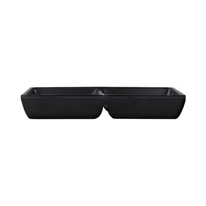 Melamine 2 Compartment Sauce Dish - Black