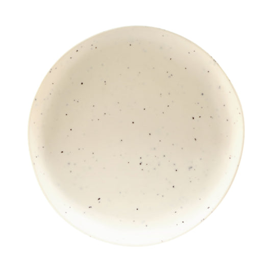 Melamine Round Plate - Eggshell w/ Speckle
