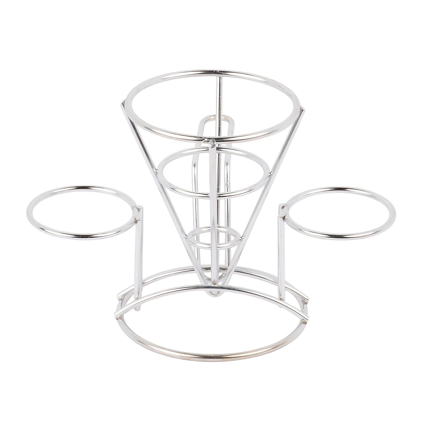 Cone French Fry Holder with Two Sauce Cup Holders