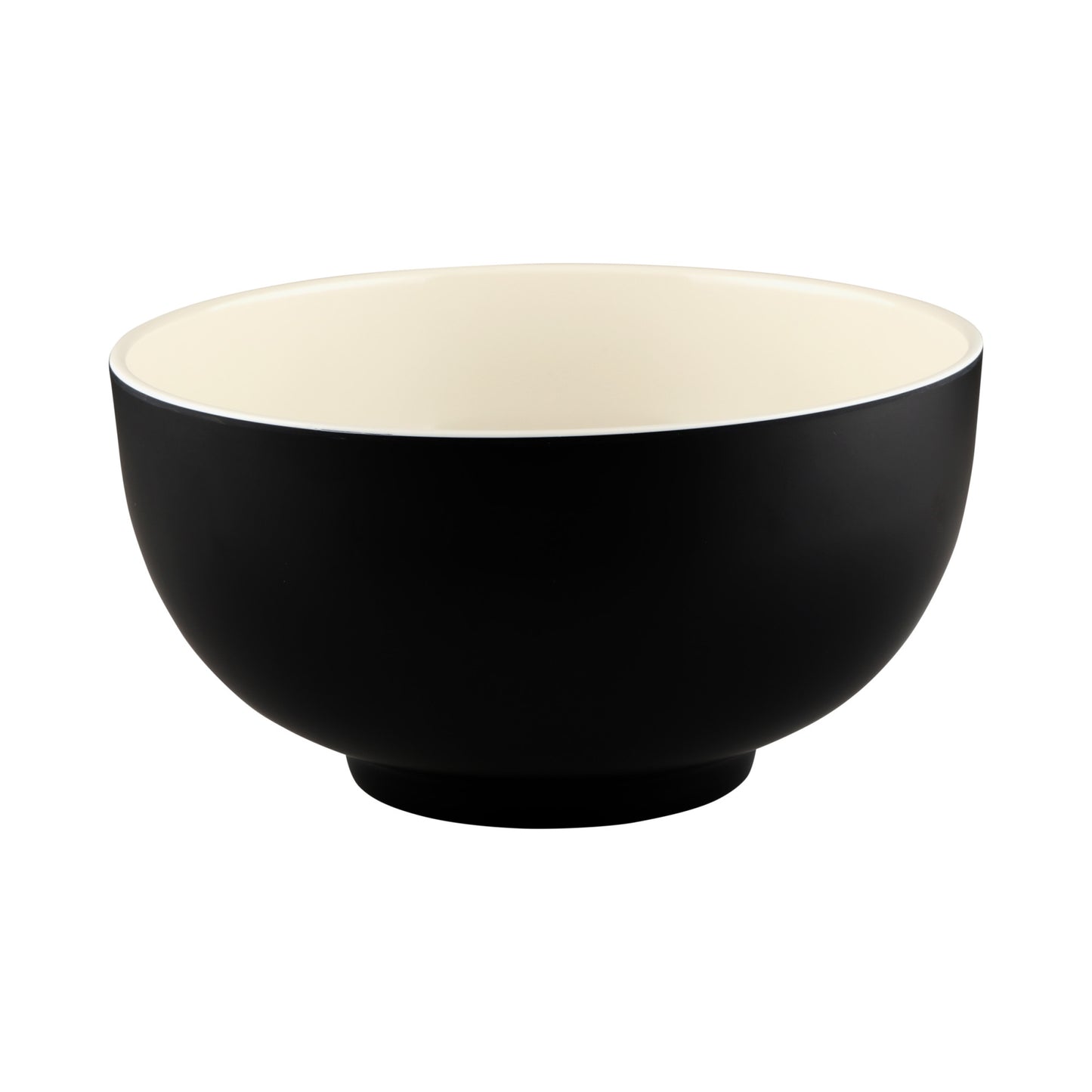 Melamine Round Two-Tone Bowl - Ebony Outside, Sand Inside