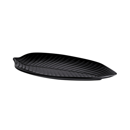 Melamine Small Leaf Platter - Black