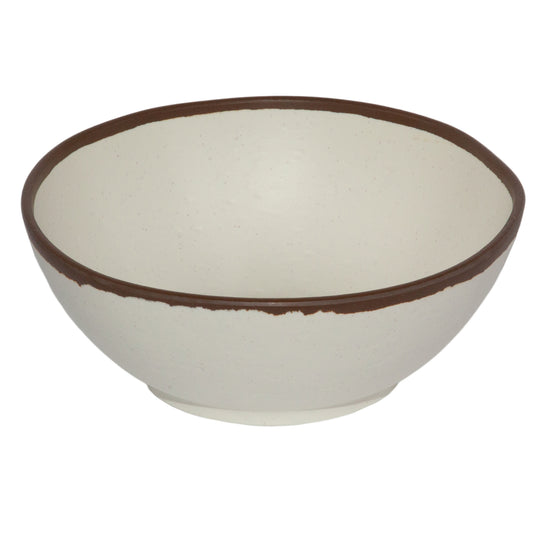 1.5 qt. Cream, Melamine, Large Entree Bowl, (1.7 qt. rim-full), 8.25" Top Dia., 2.75" Deep, G.E.T. Pottery Market Glazed (12 Pack)