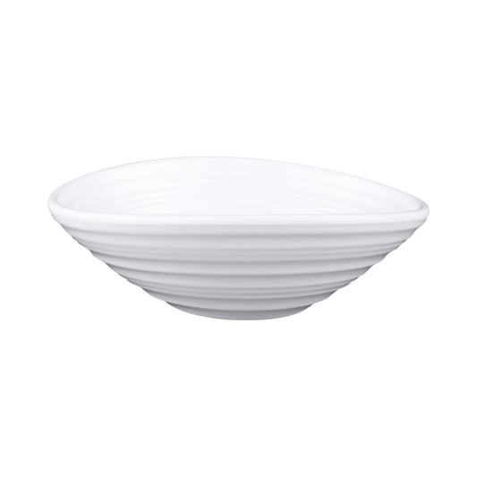 Melamine Oblong Swirl Bowl - White