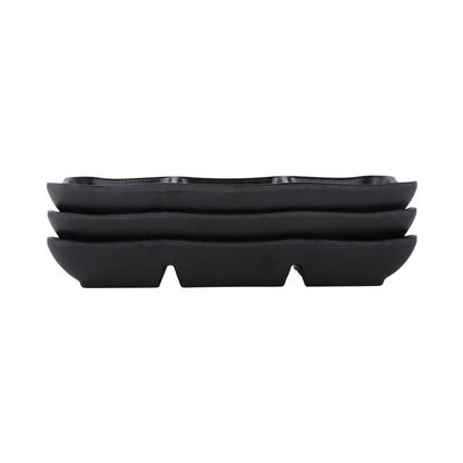 Melamine 3 Compartment Tray - Black