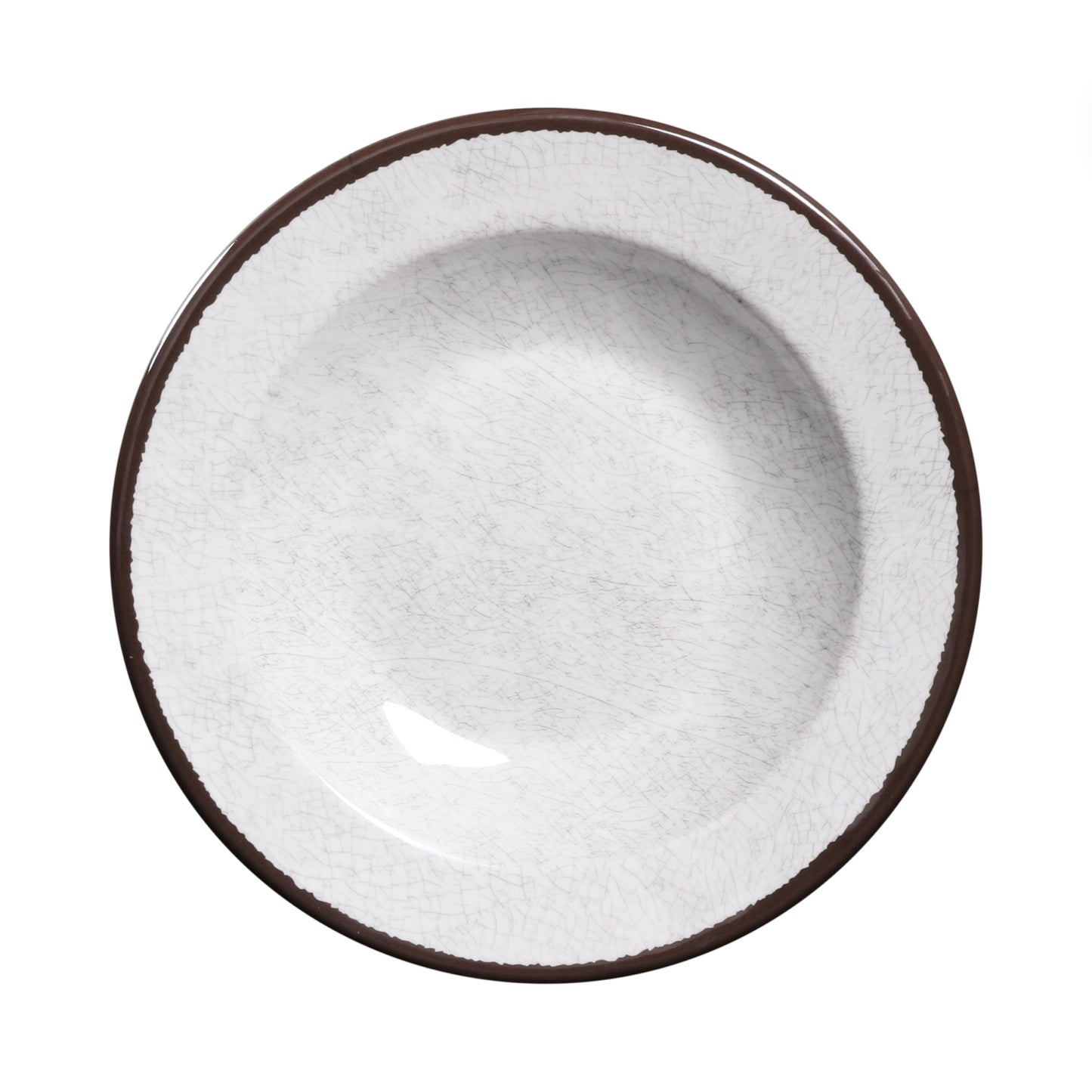 Melamine Round Crackle Pasta/Soup Bowl - White