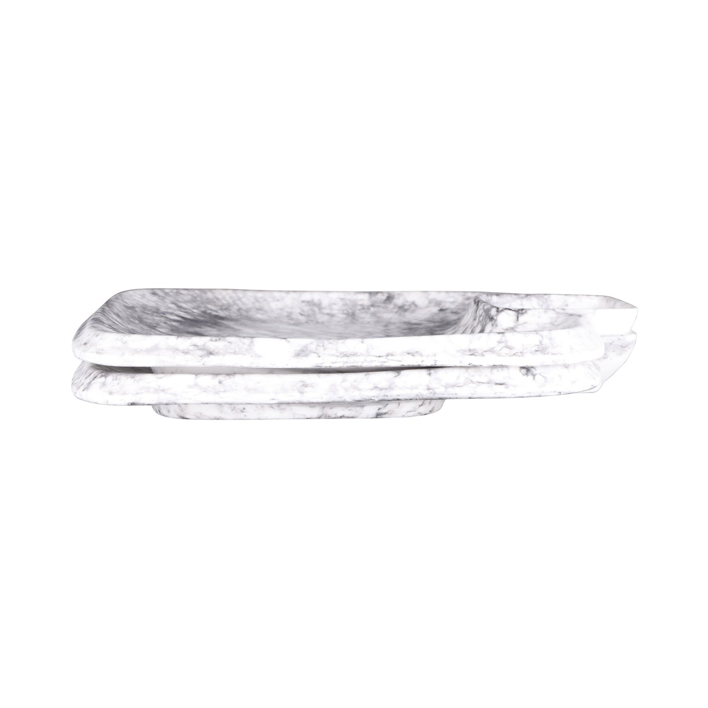 Melamine Square Chip & Dip Plate - Black Marble