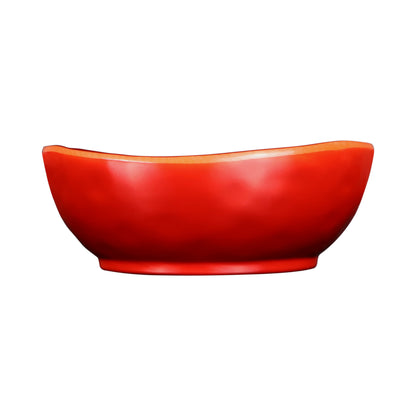 Melamine Irregular Round Bowl - Red Glaze
