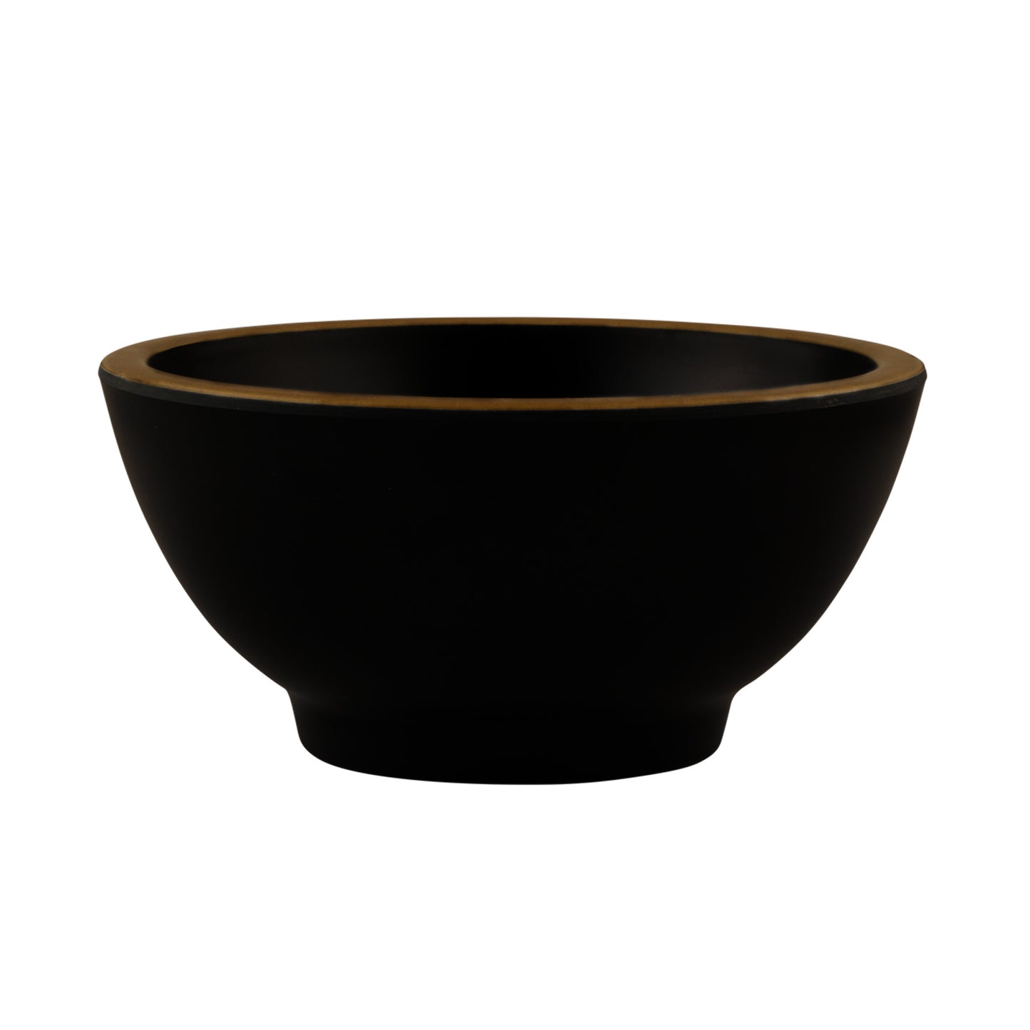 Melamine Round Bowl - Black w/ Gold Decal