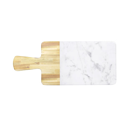 Melamine Rectangular Serving Board - Alder Wood, Carrara Marble