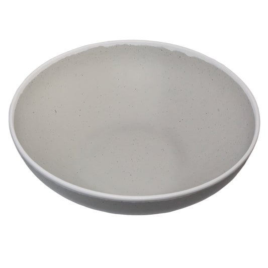 10 qt. Dove Gray, Melamine, Large Display Bowl, (11 qt. rim-full), 16.5" Top Dia., 4.5" Deep, G.E.T. Pottery Market Glazed