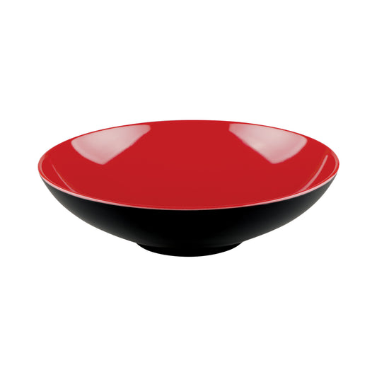 Melamine Round Two Tone Bowl - Black Outside, Red Inside