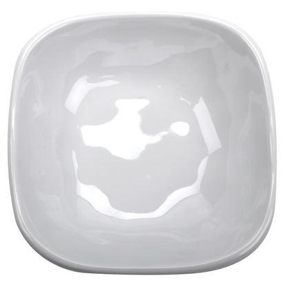 5 oz. Melamine, Small Square Monkey/Side Bowl, (5.5 oz. rim-full), 4.25", 1" Deep, G.E.T. Arctic Mill (12 Pack)