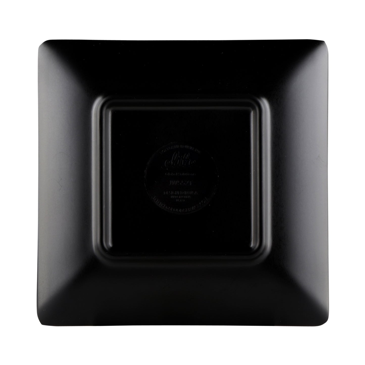 Melamine Square Two-Tone Plate - Black Outside, Red Inside