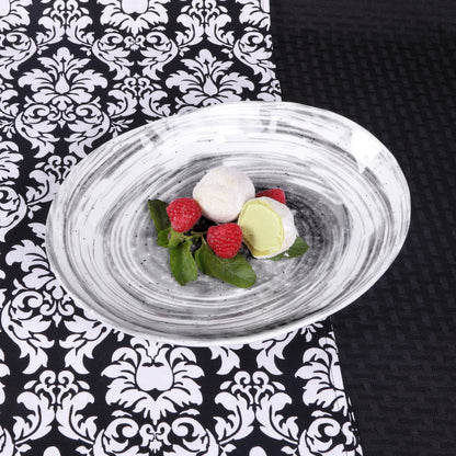 Melamine Deep Oval Plate - Black Design