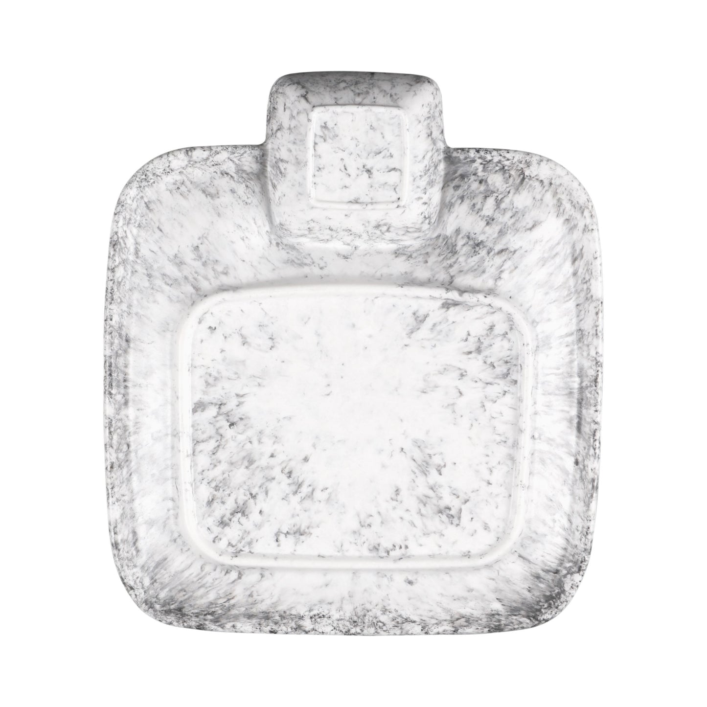 Melamine Round Chip & Dip Plate - Black Marble