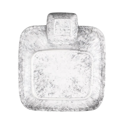 Melamine Round Chip & Dip Plate - Black Marble