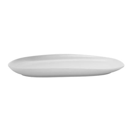 12" x 7.5" White, Melamine, Oval Coupe Dinner Plate, 0.6" H, (1" Max H), G.E.T. Riverstone (12 Pack)