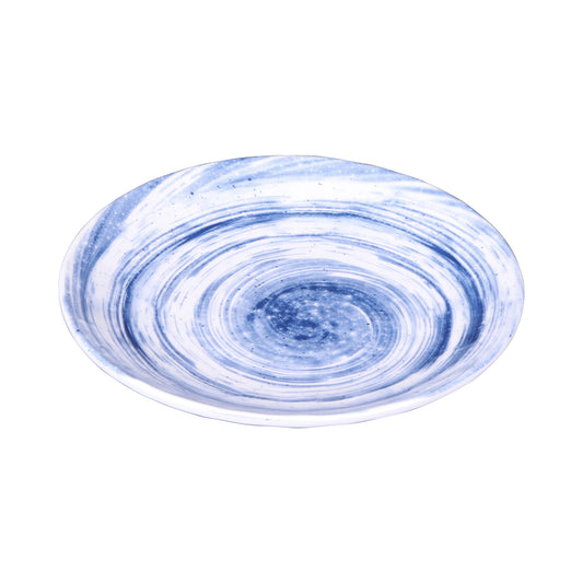 Melamine Round Plate - Navy Design