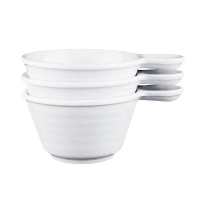 Melamine Bowl w/ 1/2" Handle - White