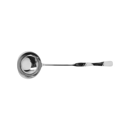 4 oz., 13" Stainless Steel Solid Soup Ladle w/ Pounded Finish