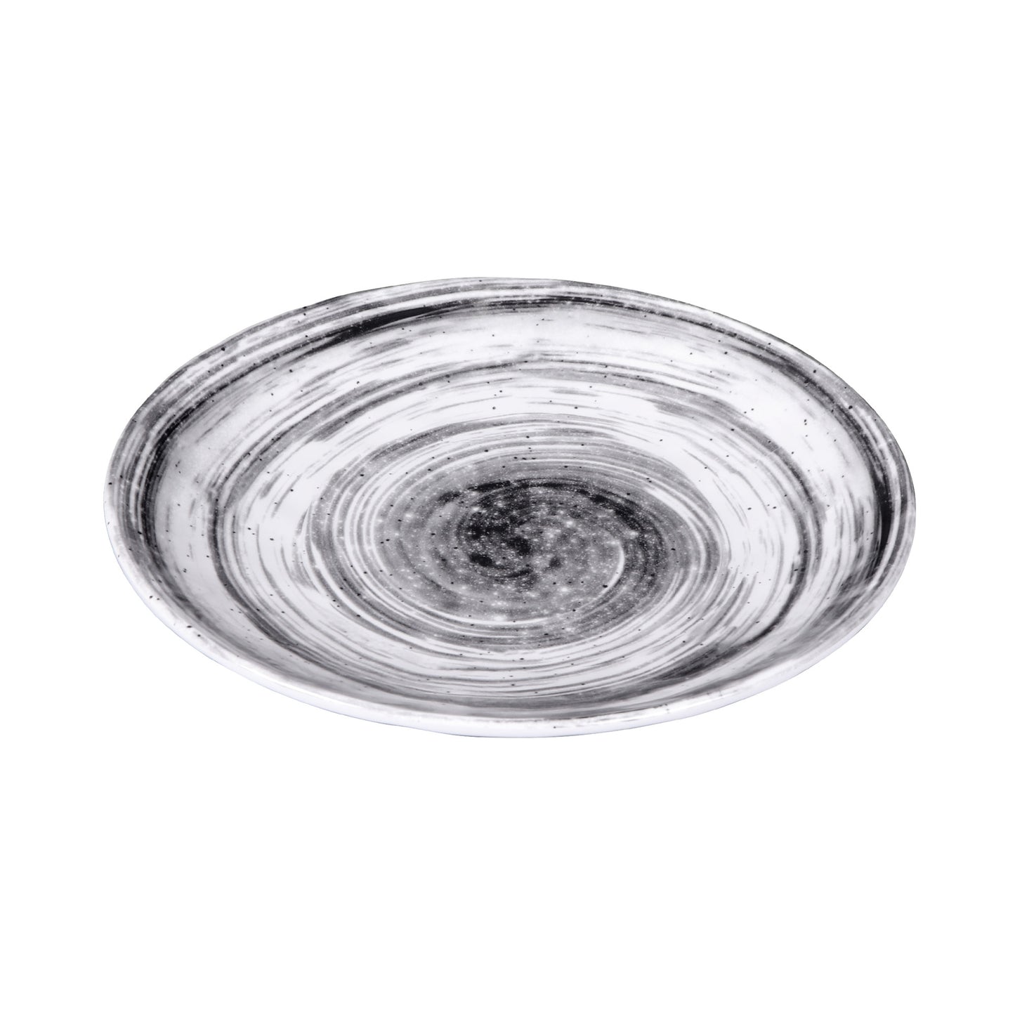 Melamine Round Plate - Black Design
