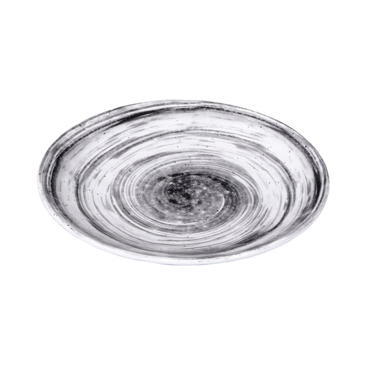 Melamine Round Plate - Black Design