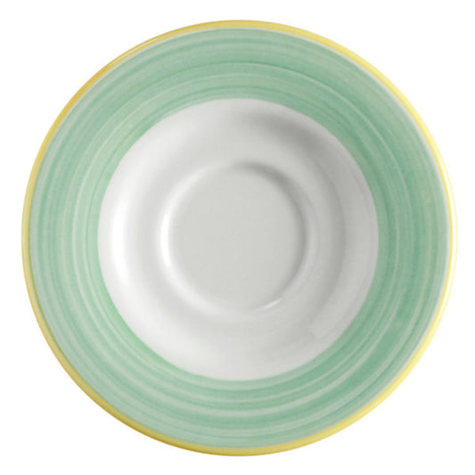 6 1/2" Green Porcelain Tea/Bouillon Saucer, Corona Calypso (12 Pack)