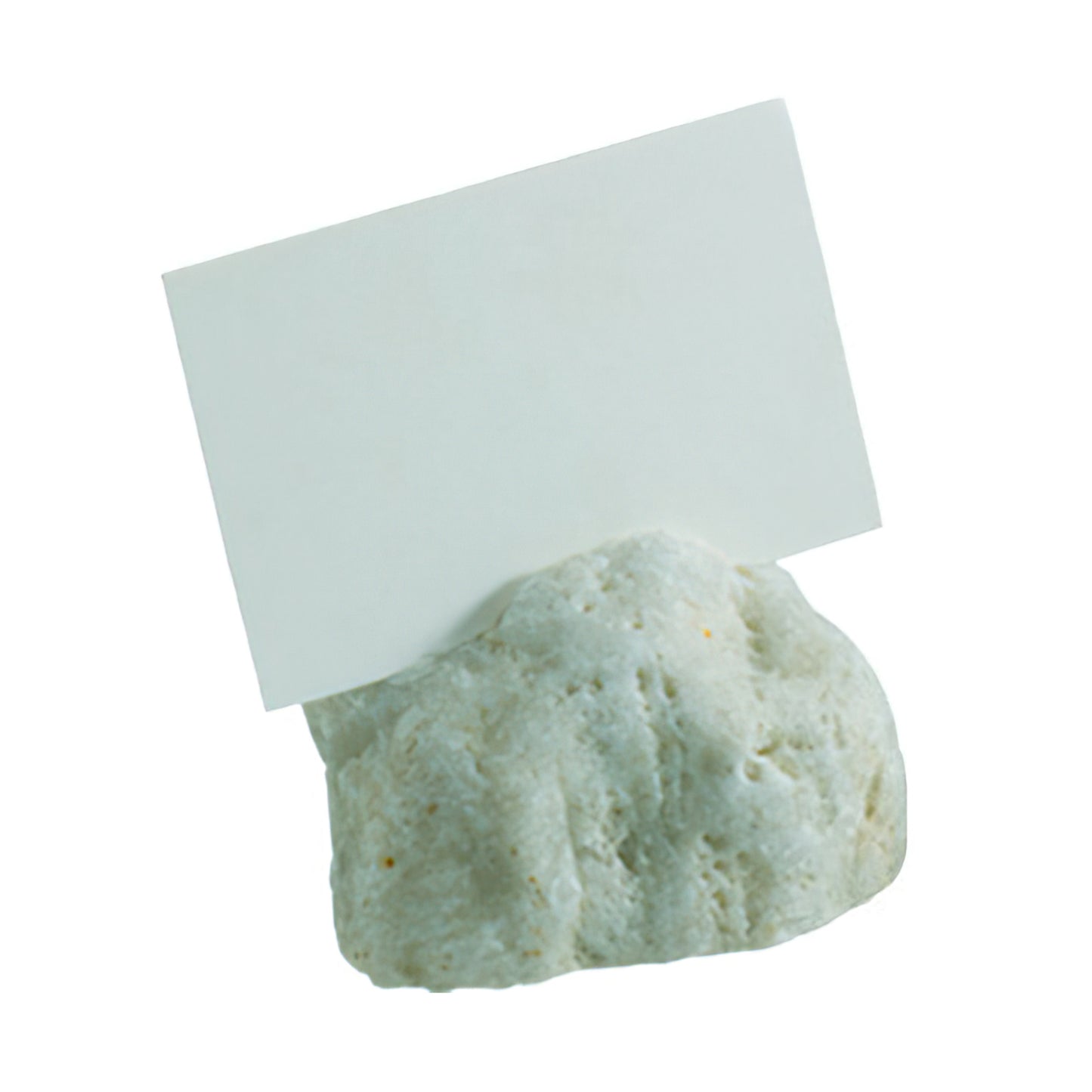 White Natural Stone Label Holder 1.5" x 2.76", 3.1" tall,