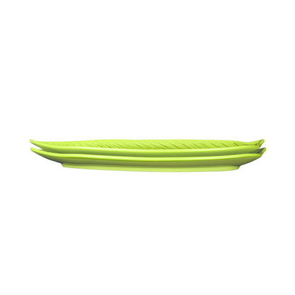 Melamine Medium Leaf Platter - Design Green