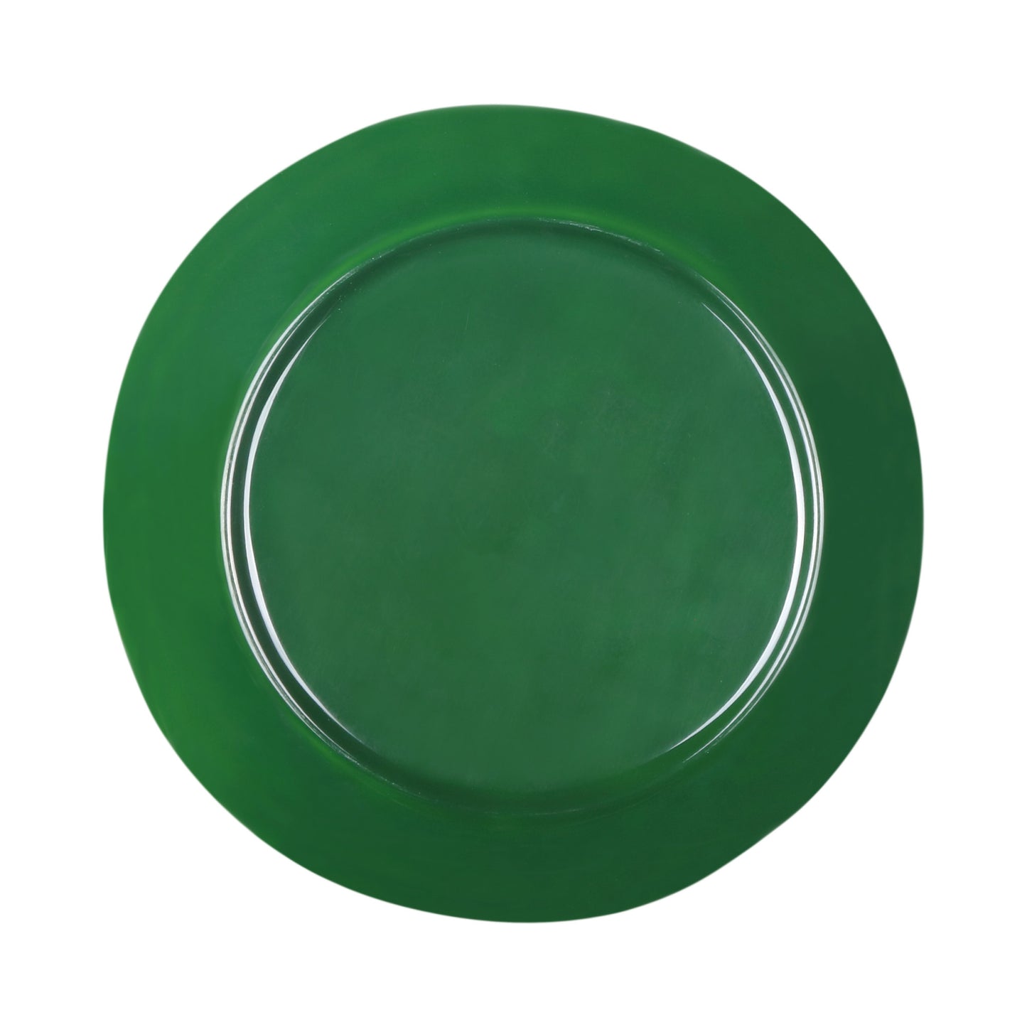 Melamine Round Plate - Green Glaze