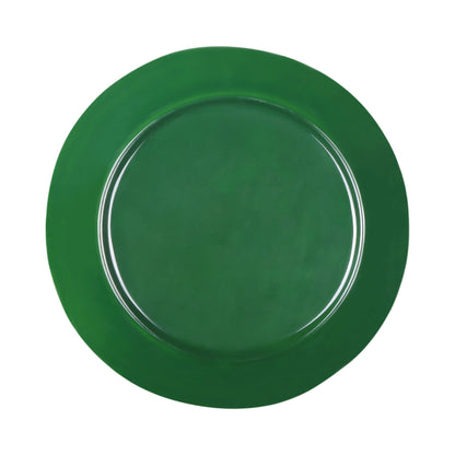 Melamine Round Plate - Green Glaze