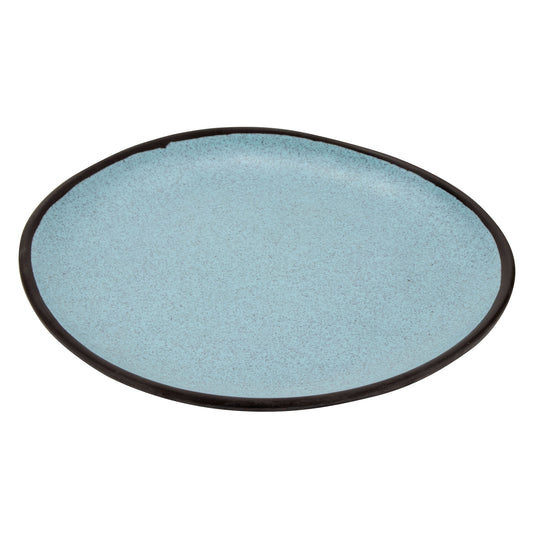 10.5" Speckled Grayish Blue, Melamine, Round Coupe Dinner Plate, G.E.T. Pottery Market Matte (12 Pack)