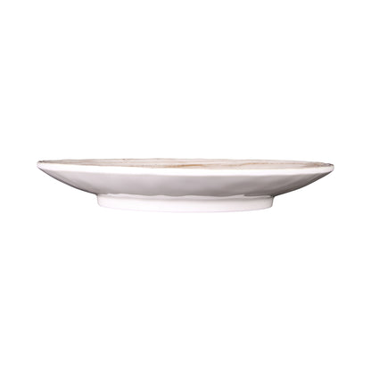 Melamine Round Plate - Taupe Design