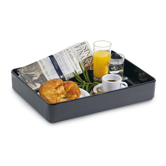 7.6 qt. Melamine, Black, Rectangular Tray