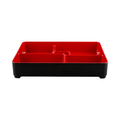 Melamine Two-Tone Bento Box - Black Outside, Red Inside