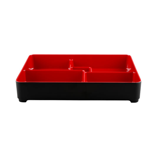 Melamine Two-Tone Bento Box - Black Outside, Red Inside